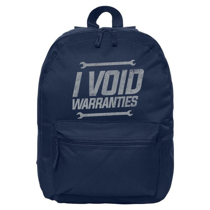 Funny MECHANICS I Void Warranties Wrench Garage Hoodie 16 in Basic Backpack