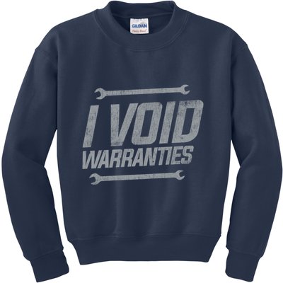 Funny MECHANICS I Void Warranties Wrench Garage Hoodie Kids Sweatshirt