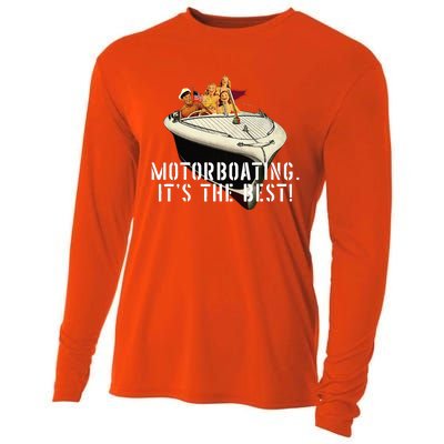 Funny Motorboating Its The Best Cooling Performance Long Sleeve Crew