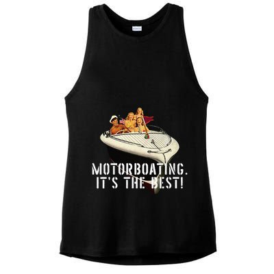 Funny Motorboating Its The Best Ladies PosiCharge Tri-Blend Wicking Tank