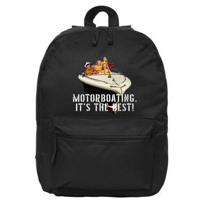 Funny Motorboating Its The Best 16 in Basic Backpack
