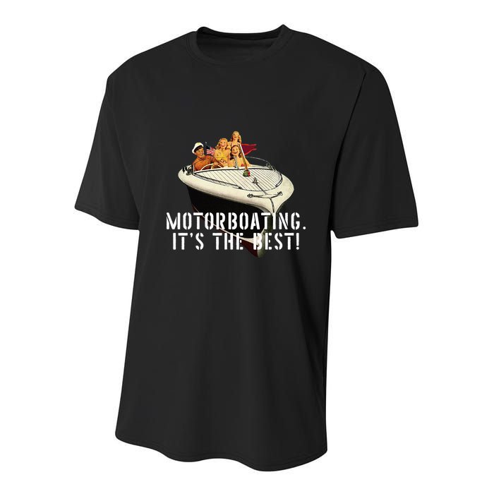 Funny Motorboating Its The Best Youth Performance Sprint T-Shirt