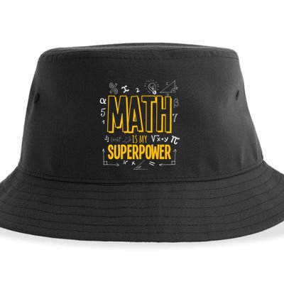 Funny Math Is My Superpower Algebra Lover Steam Gift Sustainable Bucket Hat