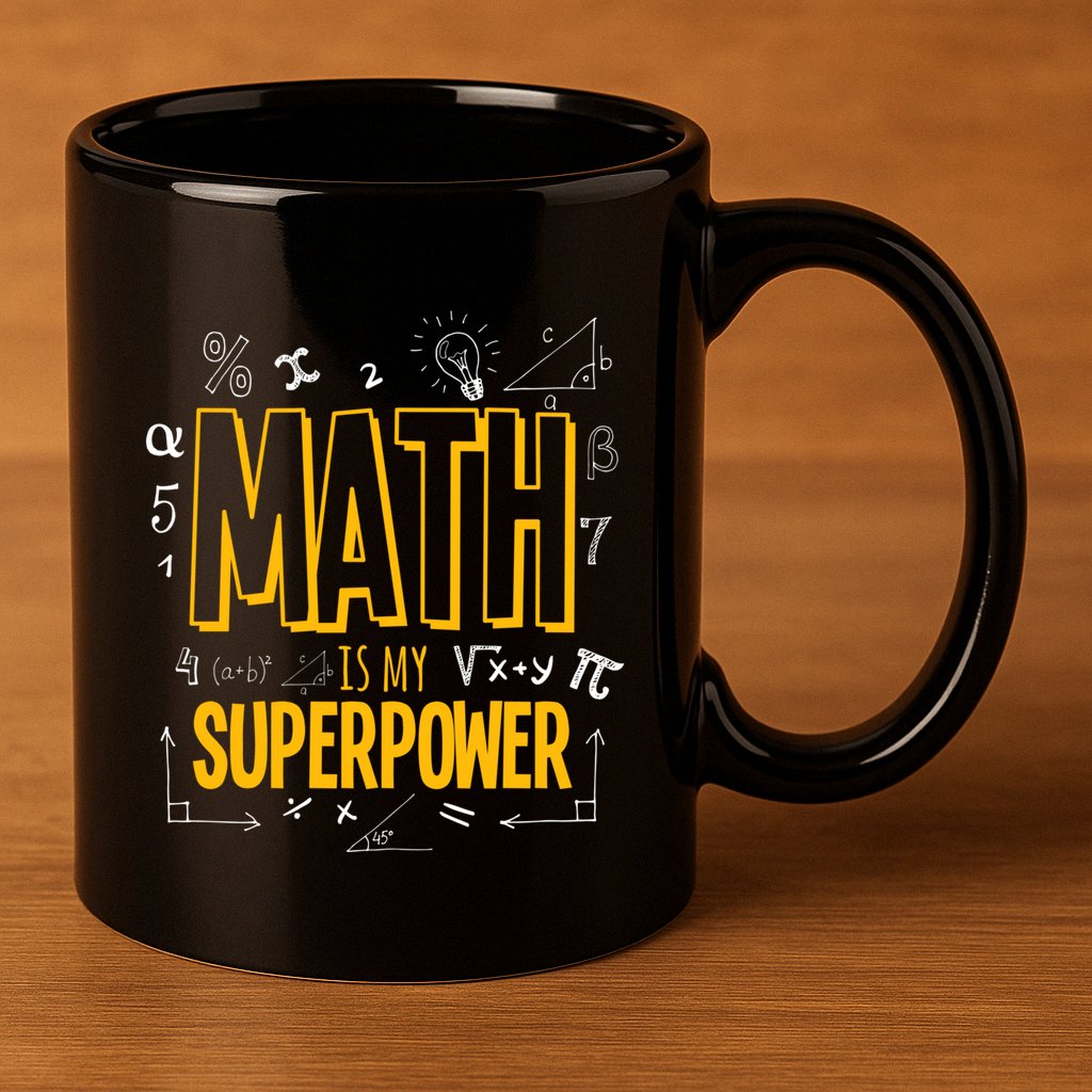Funny Math Is My Superpower Algebra Lover Steam Gift 11oz C Handle Ceramic Mug