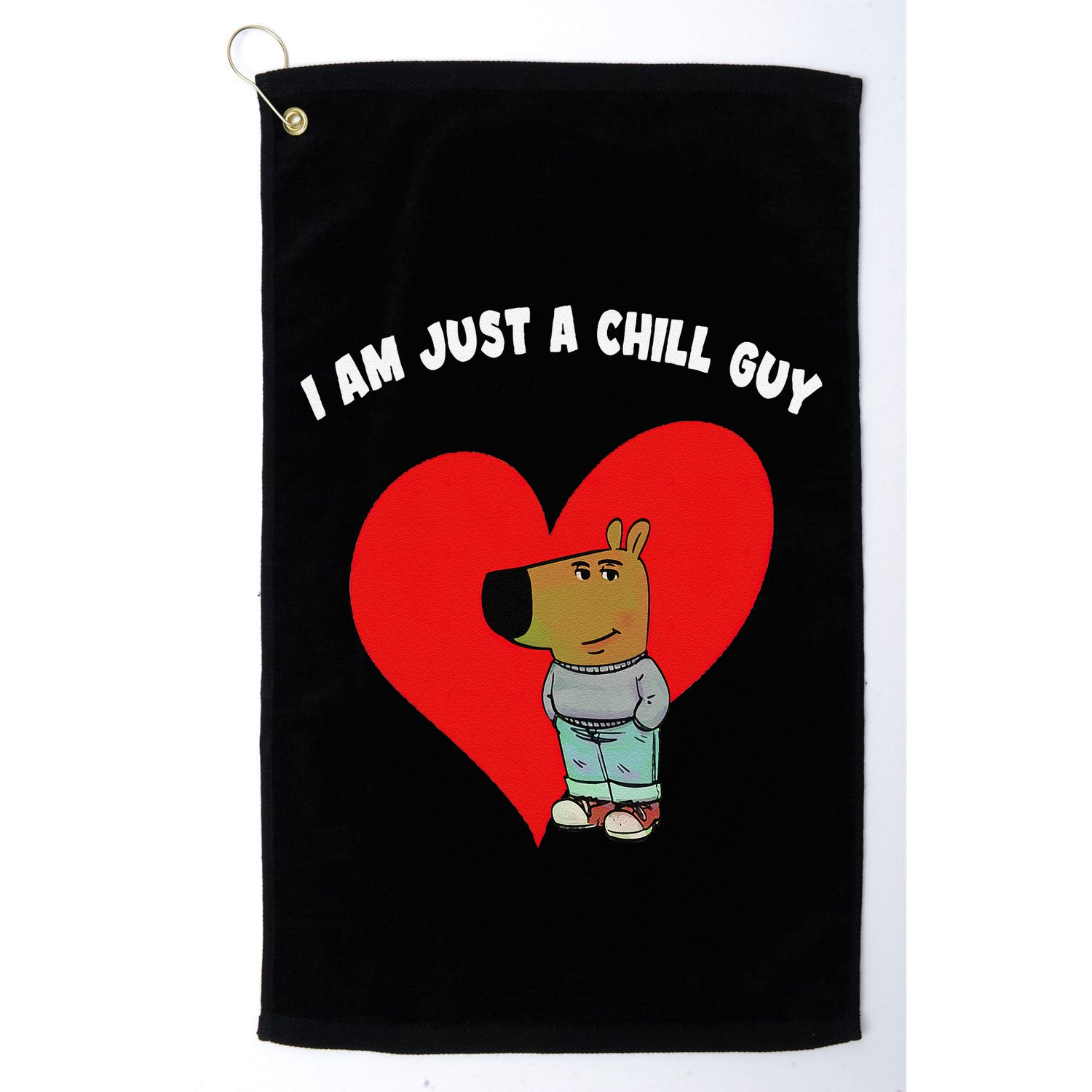 Funny Meme IM Just A Chill Guy Valentine Couple Golf Towel