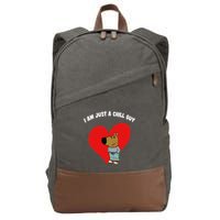 Funny Meme IM Just A Chill Guy Valentine Couple Cotton Canvas Backpack