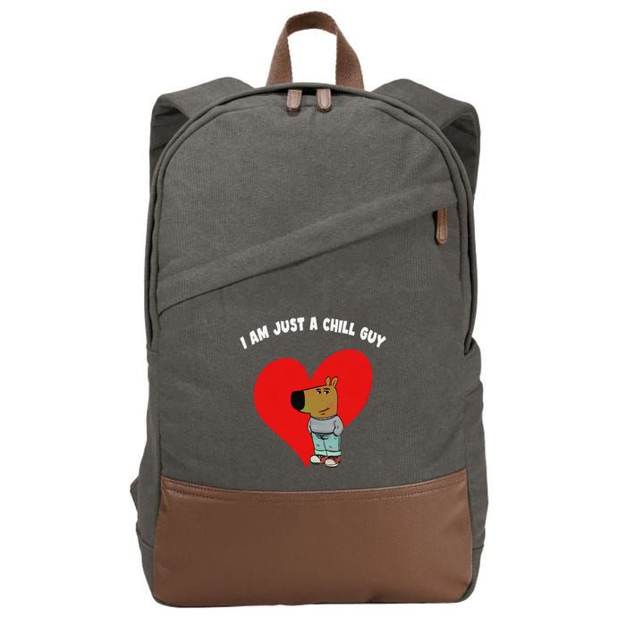 Funny Meme IM Just A Chill Guy Valentine Couple Cotton Canvas Backpack