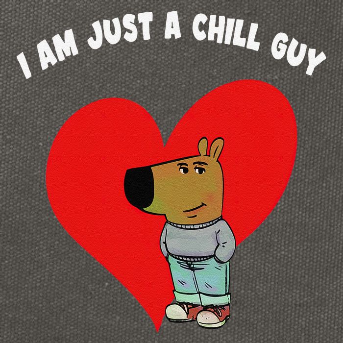 Funny Meme IM Just A Chill Guy Valentine Couple Cotton Canvas Backpack