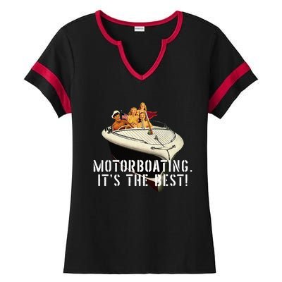 Funny Motorboating ItS The Best Ladies Halftime Notch Neck Tee