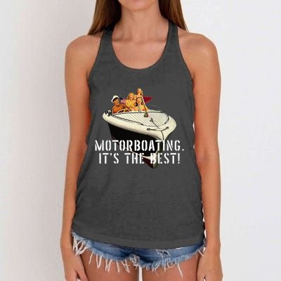 Funny Motorboating ItS The Best Women's Knotted Racerback Tank