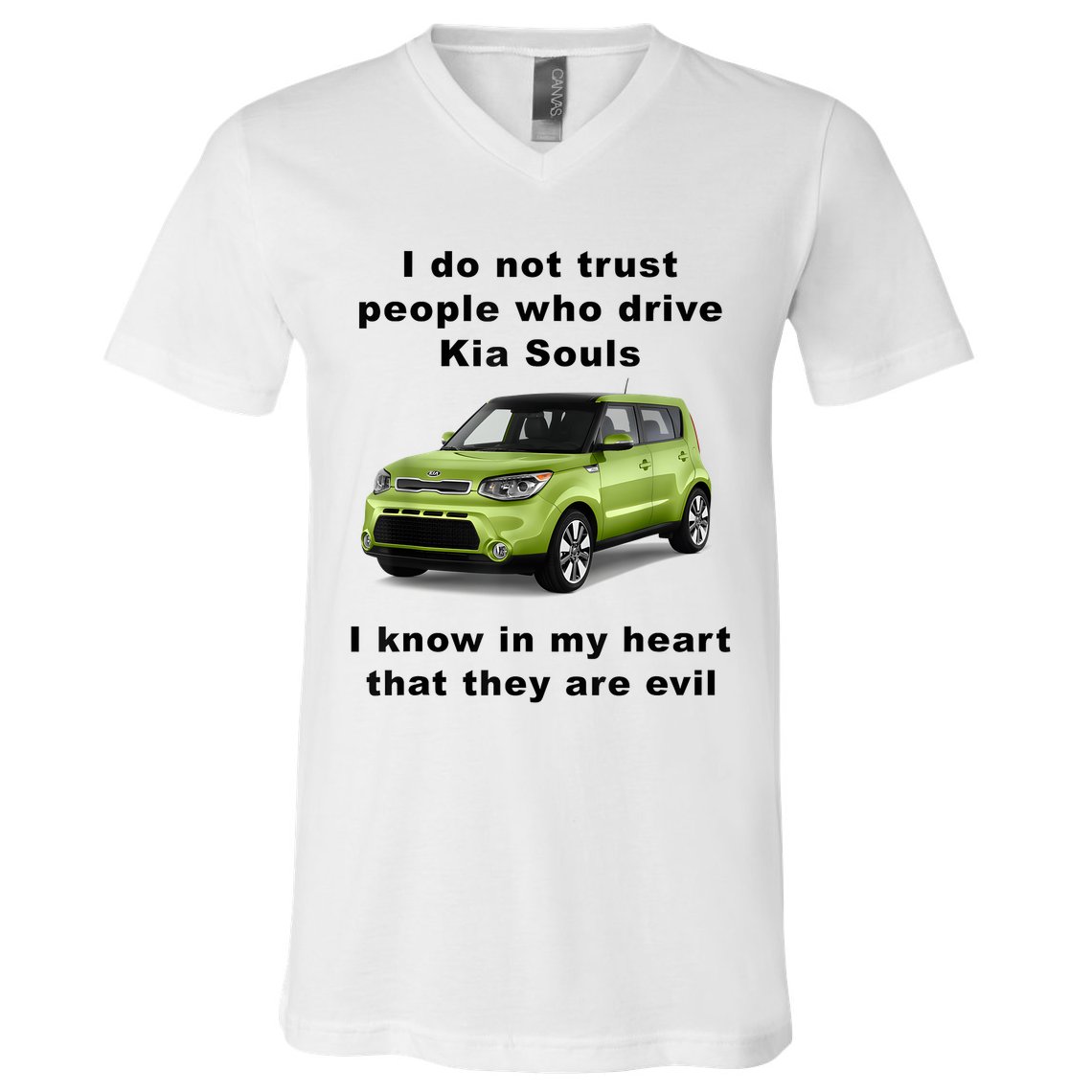Funny Meme I Do Not Trust People Who Drive Kia Souls Joke V-Neck T-Shirt