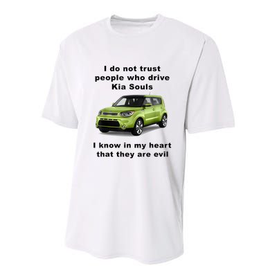 Funny Meme I Do Not Trust People Who Drive Kia Souls Joke Youth Performance Sprint T-Shirt