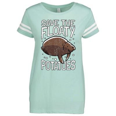 Funny Manatee I Save The Floaty Potatoes I Manatee Enza Ladies Jersey Football T-Shirt