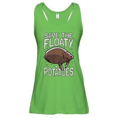 Funny Manatee I Save The Floaty Potatoes I Manatee Ladies Essential Flowy Tank