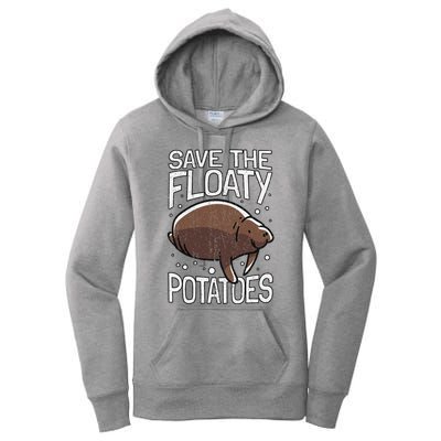 Funny Manatee I Save The Floaty Potatoes I Manatee Women's Pullover Hoodie