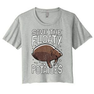 Funny Manatee I Save The Floaty Potatoes I Manatee Women's Crop Top Tee