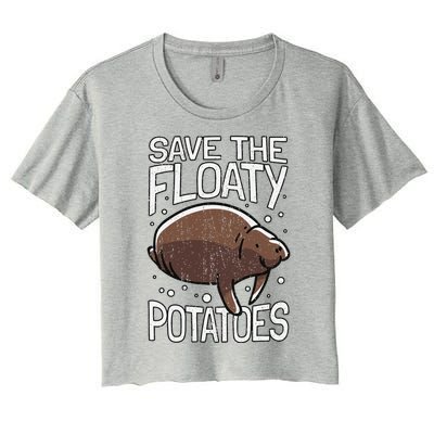 Funny Manatee I Save The Floaty Potatoes I Manatee Women's Crop Top Tee