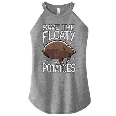 Funny Manatee I Save The Floaty Potatoes I Manatee Women's Perfect Tri Rocker Tank