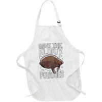 Funny Manatee I Save The Floaty Potatoes I Manatee Full-Length Apron With Pockets