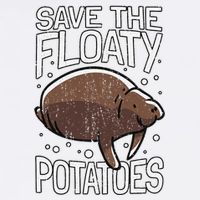 Funny Manatee I Save The Floaty Potatoes I Manatee Full-Length Apron With Pockets
