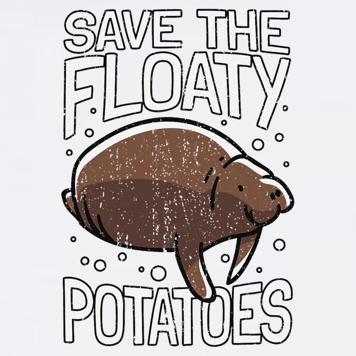 Funny Manatee I Save The Floaty Potatoes I Manatee Full-Length Apron With Pockets