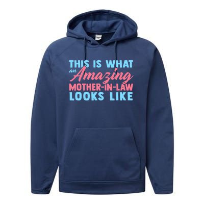 Funny Mother In Law From Daughter Mother's Day Wo Gift Performance Fleece Hoodie