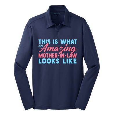 Funny Mother In Law From Daughter Mother's Day Wo Gift Silk Touch Performance Long Sleeve Polo