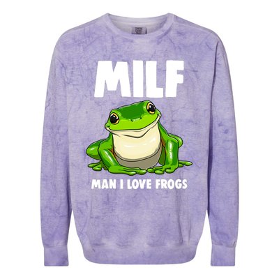 Funny Man I Love Frogs Tee Shirts Frog Love Colorblast Crewneck Sweatshirt