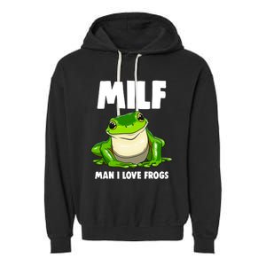 Funny Man I Love Frogs Tee Shirts Frog Love Garment-Dyed Fleece Hoodie