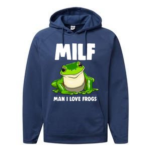 Funny Man I Love Frogs Tee Shirts Frog Love Performance Fleece Hoodie