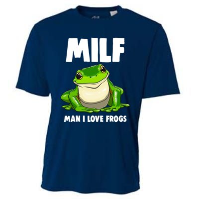 Funny Man I Love Frogs Tee Shirts Frog Love Cooling Performance Crew T-Shirt