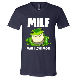 Funny Man I Love Frogs Tee Shirts Frog Love V-Neck T-Shirt