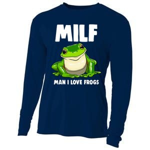 Funny Man I Love Frogs Tee Shirts Frog Love Cooling Performance Long Sleeve Crew