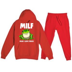 Funny Man I Love Frogs Tee Shirts Frog Love Premium Hooded Sweatsuit Set