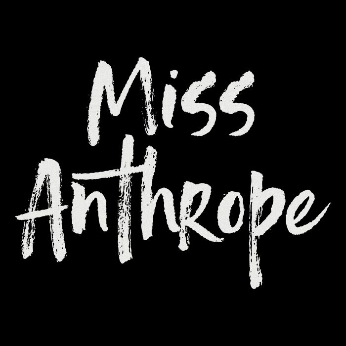 Funny Misanthrope Introvert Antisocial Design. Miss Anthrope Flat Bill Trucker Hat