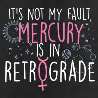 Funny Mercury In Retrograde Astrology Cute Gift 7 Panel Mesh Trucker Snapback Hat