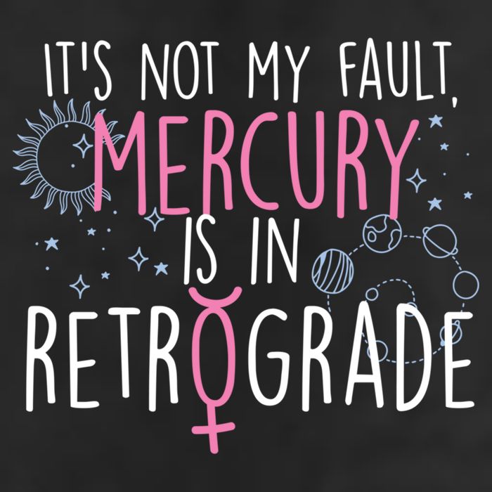 Funny Mercury In Retrograde Astrology Cute Gift 7 Panel Mesh Trucker Snapback Hat