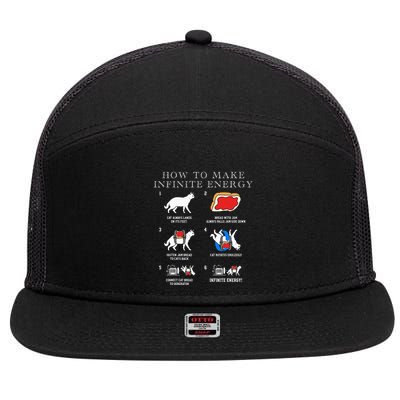 Funny Math Infinite Energy Cat And Mechanical Engineering 7 Panel Mesh Trucker Snapback Hat
