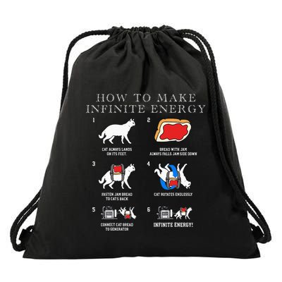 Funny Math Infinite Energy Cat And Mechanical Engineering Drawstring Bag