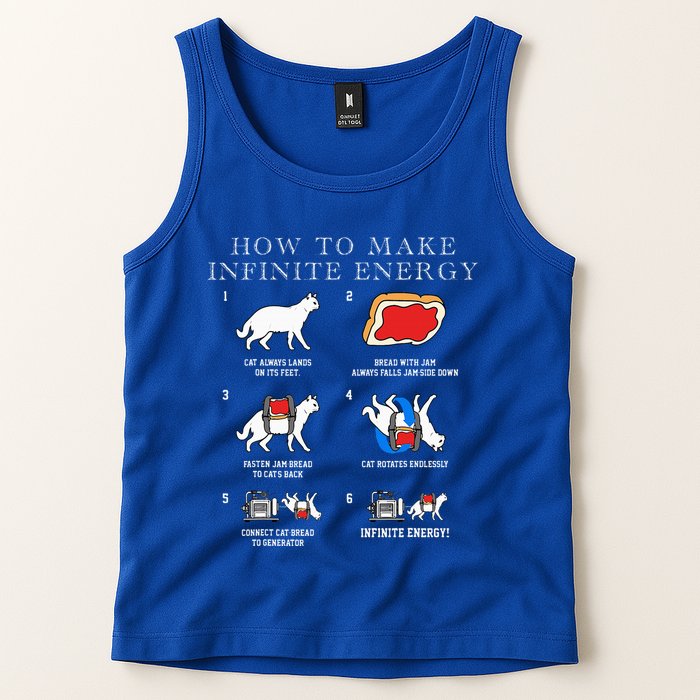 Funny Math Infinite Energy Cat And Mechanical Engineering Tank Top