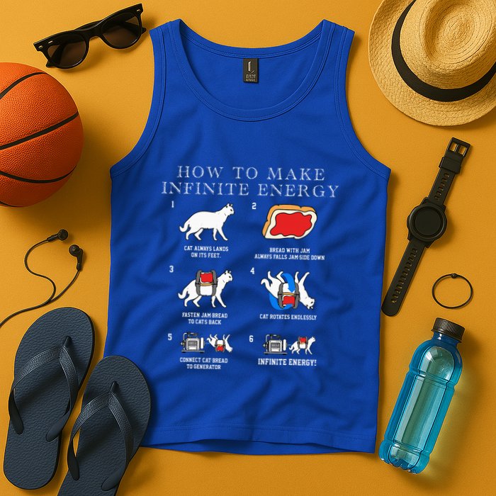 Funny Math Infinite Energy Cat And Mechanical Engineering Tank Top