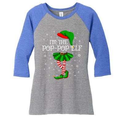 Family Matching IM The Poppop Elf Christmas Gift Women's Tri-Blend 3/4-Sleeve Raglan Shirt