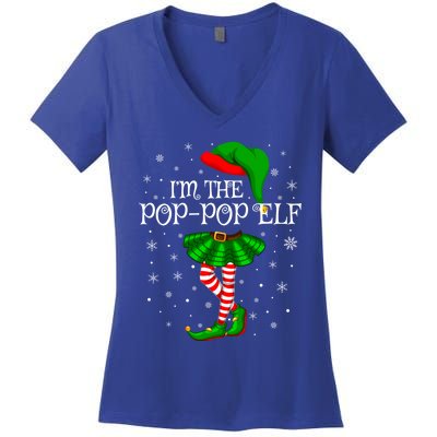 Family Matching IM The Poppop Elf Christmas Gift Women's V-Neck T-Shirt