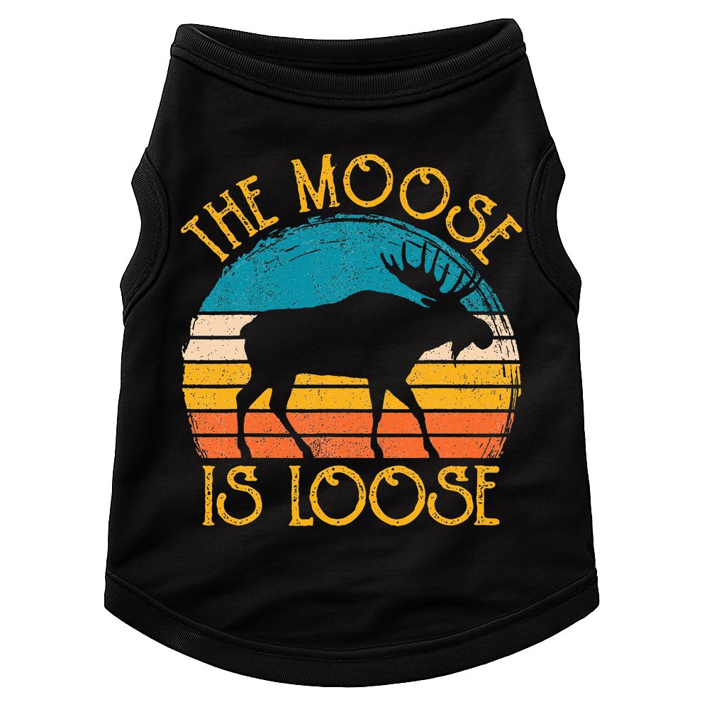 Funny Moose Is Loose Animal Apparel Cute Men Women Alaska Doggie Tank