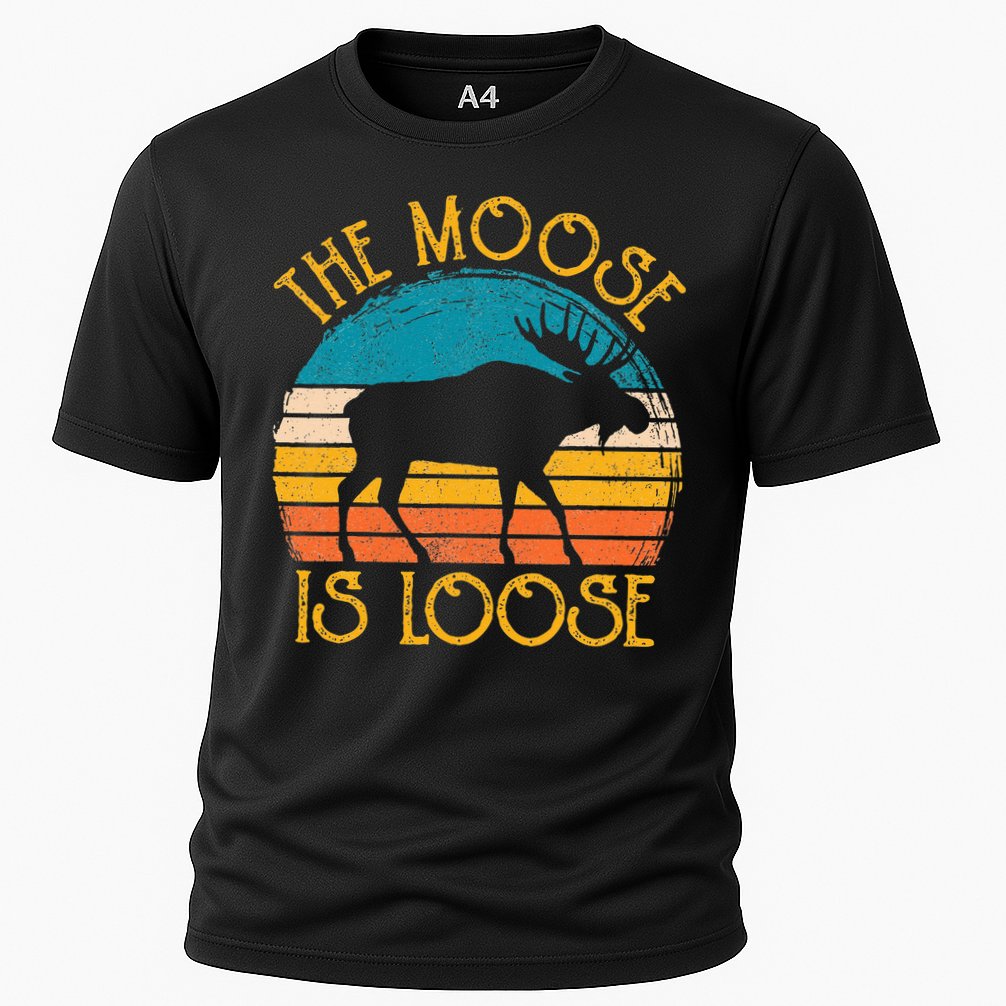 Funny Moose Is Loose Animal Apparel Cute Men Women Alaska Performance Shirt