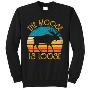 Funny Moose Is Loose Animal Apparel Cute Men Women Alaska Sweatshirt