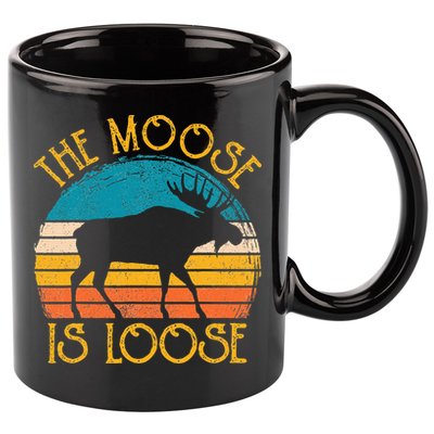 Funny Moose Is Loose Animal Apparel Cute Men Women Alaska 11oz C Handle Ceramic Mug