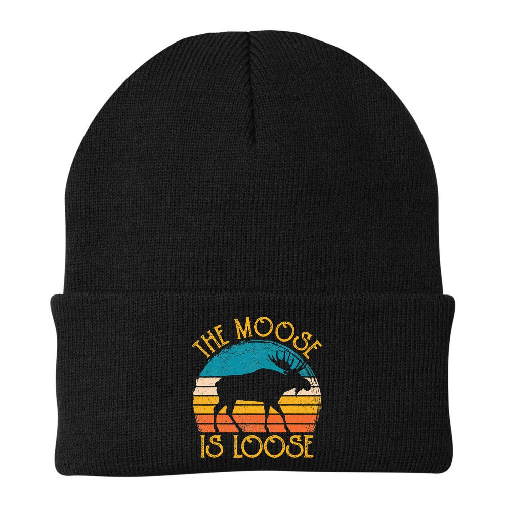 Funny Moose Is Loose Animal Apparel Cute Men Women Alaska Beanie