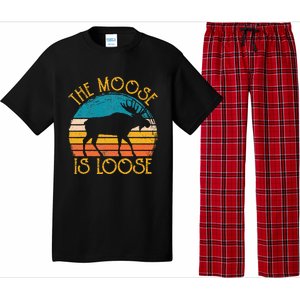 Funny Moose Is Loose Animal Apparel Cute Men Women Alaska Pajama Set