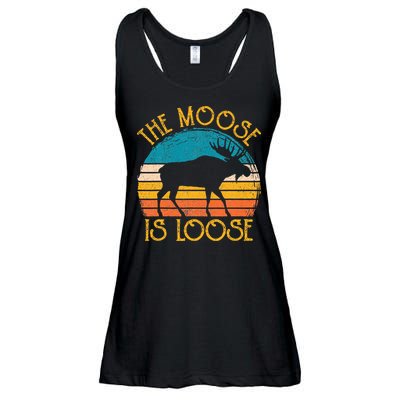Funny Moose Is Loose Animal Apparel Cute Men Women Alaska Ladies Essential Flowy Tank